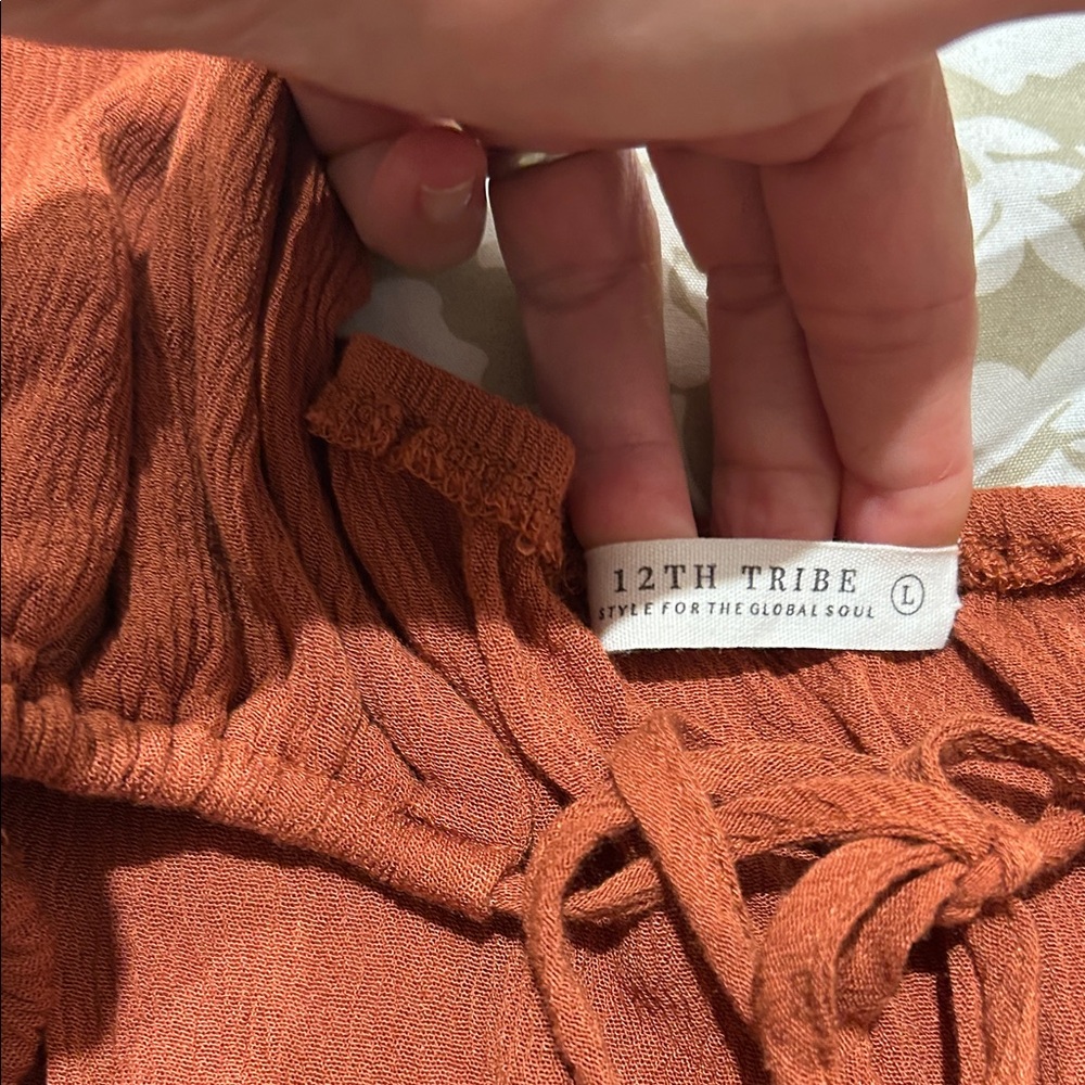 12th Tribe Rust Halter Jumpsuit - Picture 2 of 6